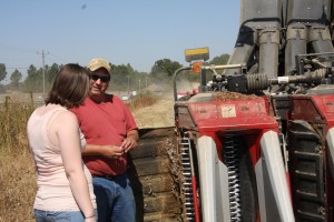 farmer explaining how picker works