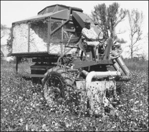 one row cotton picker John Deere