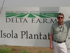 Delta farmer Dan Branton & his Delta F.A.R.M sign